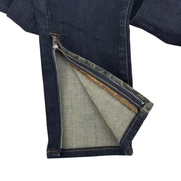 Pilcro Anthro High-Rise Skinny Stretch Blue Jeans Ankle Snakeskin Zipper Size 27 - Picture 8 of 9